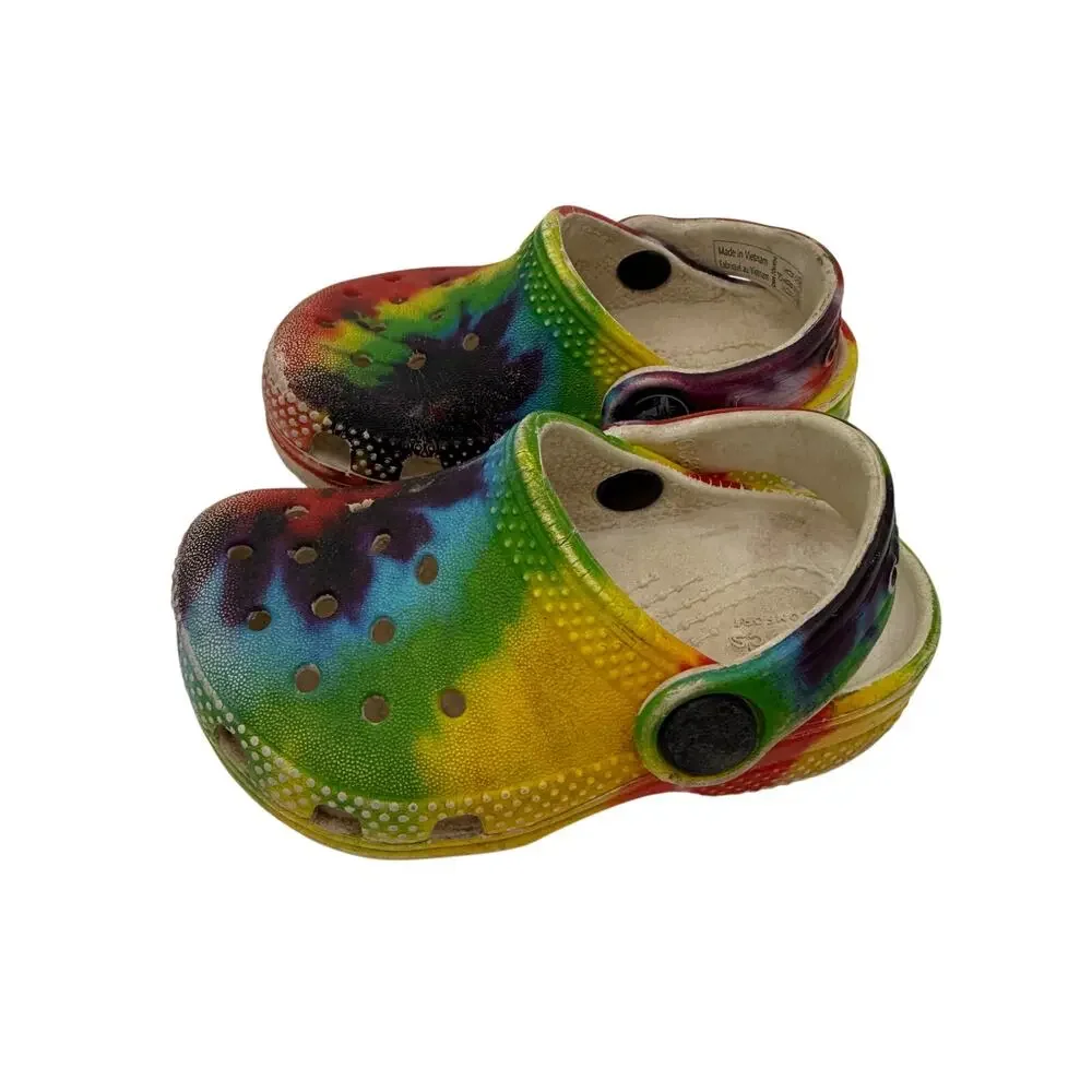 Crocs Infant Kids Tie-Dye Classic Clogs Shoes Size C4